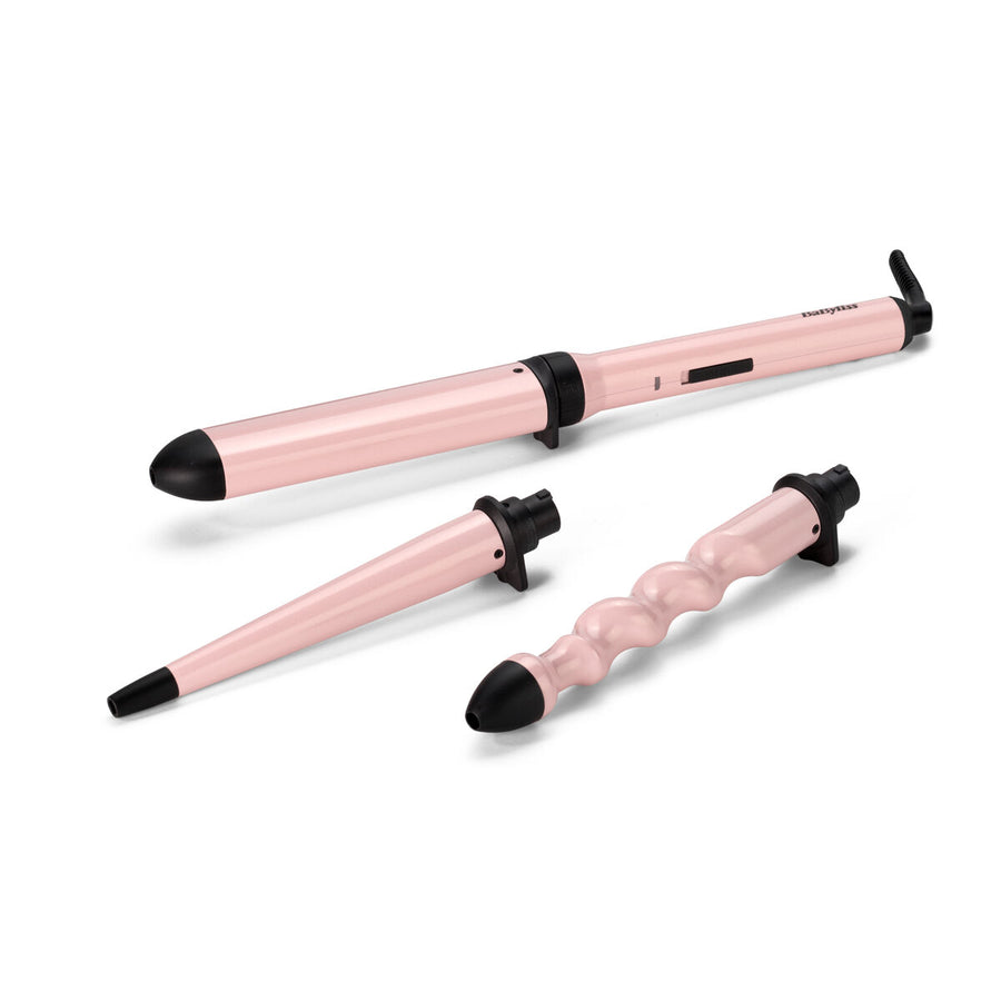 Máquina de Caracóis Babyliss Curl and Wave Trio Cerâmico Cor de Rosa