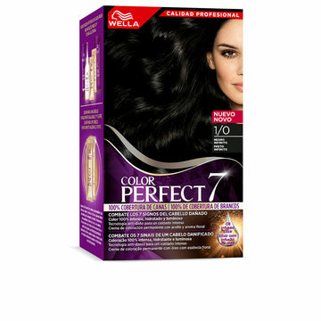 Coloração Permanente em Creme Wella Color Pefect 7 1/0-negro infinito