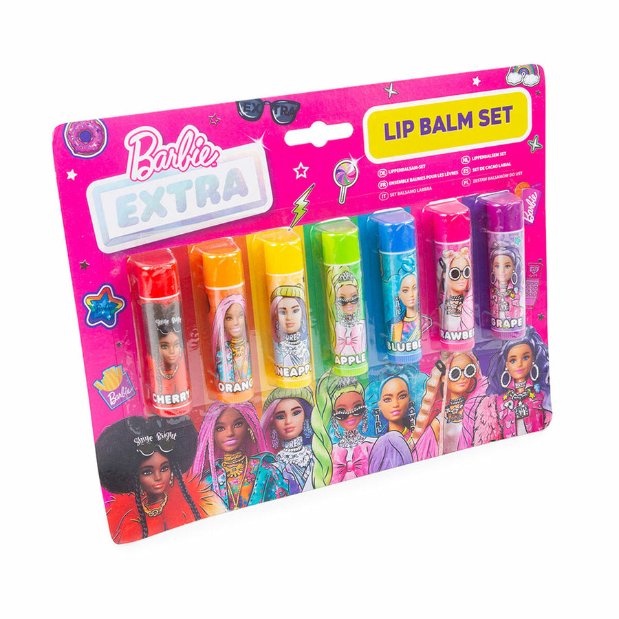 Bálsamo Labial com Cor Barbie Infantil 7 Peças