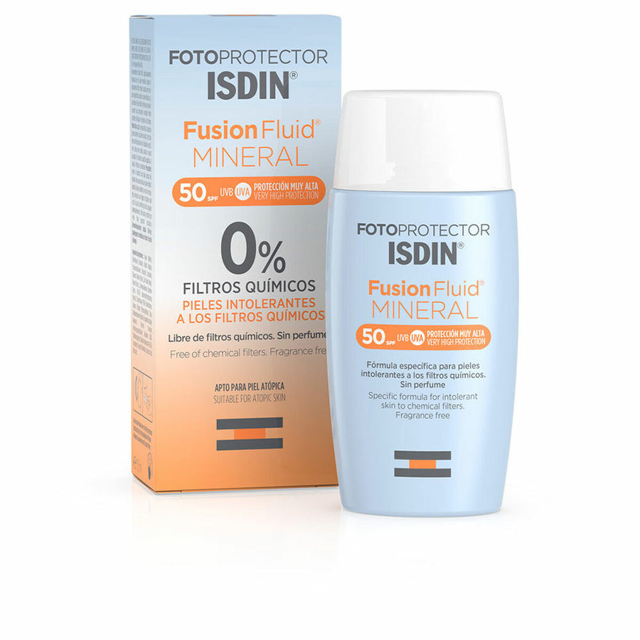 Protetor Solar Facial Isdin Fotoprotector Fusion Fluid Mineral SPF 50+ 50 ml