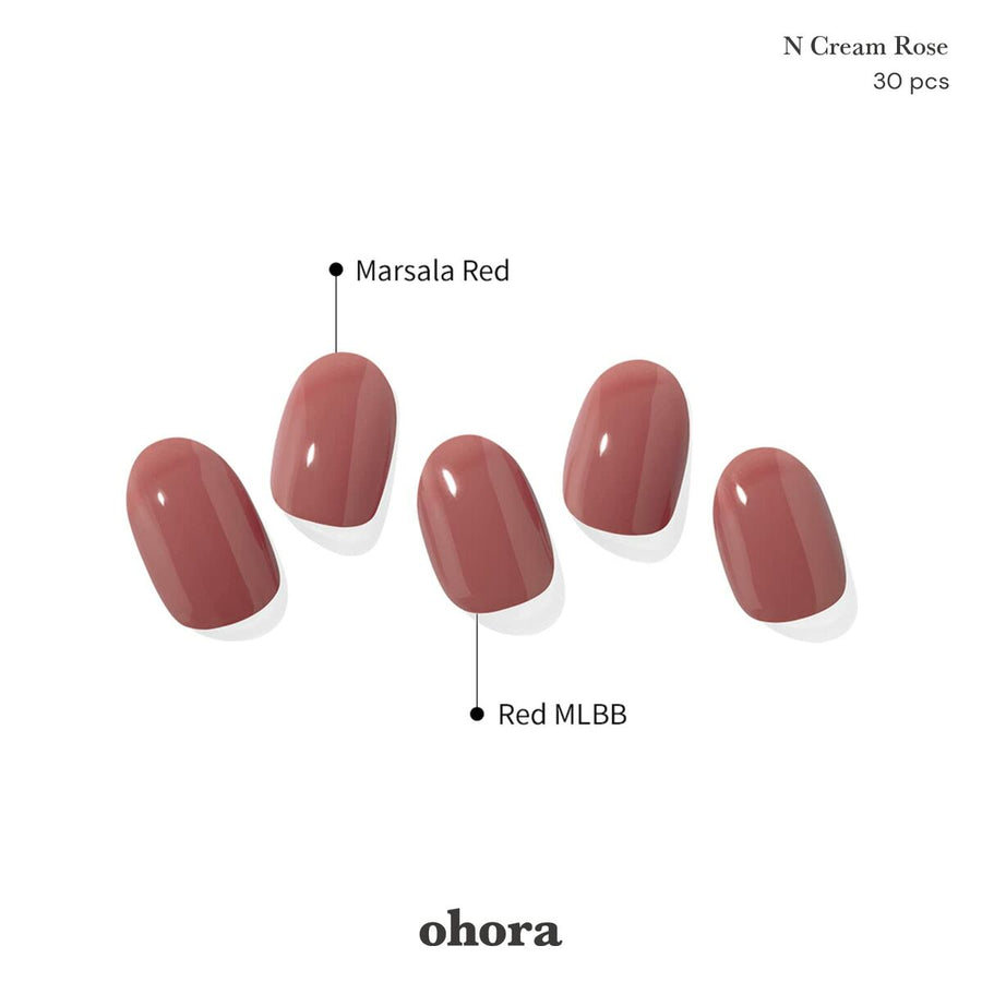 Lâminas de gel para unhas Ohora Semi Cured Gel Cream Rose 30 Peças