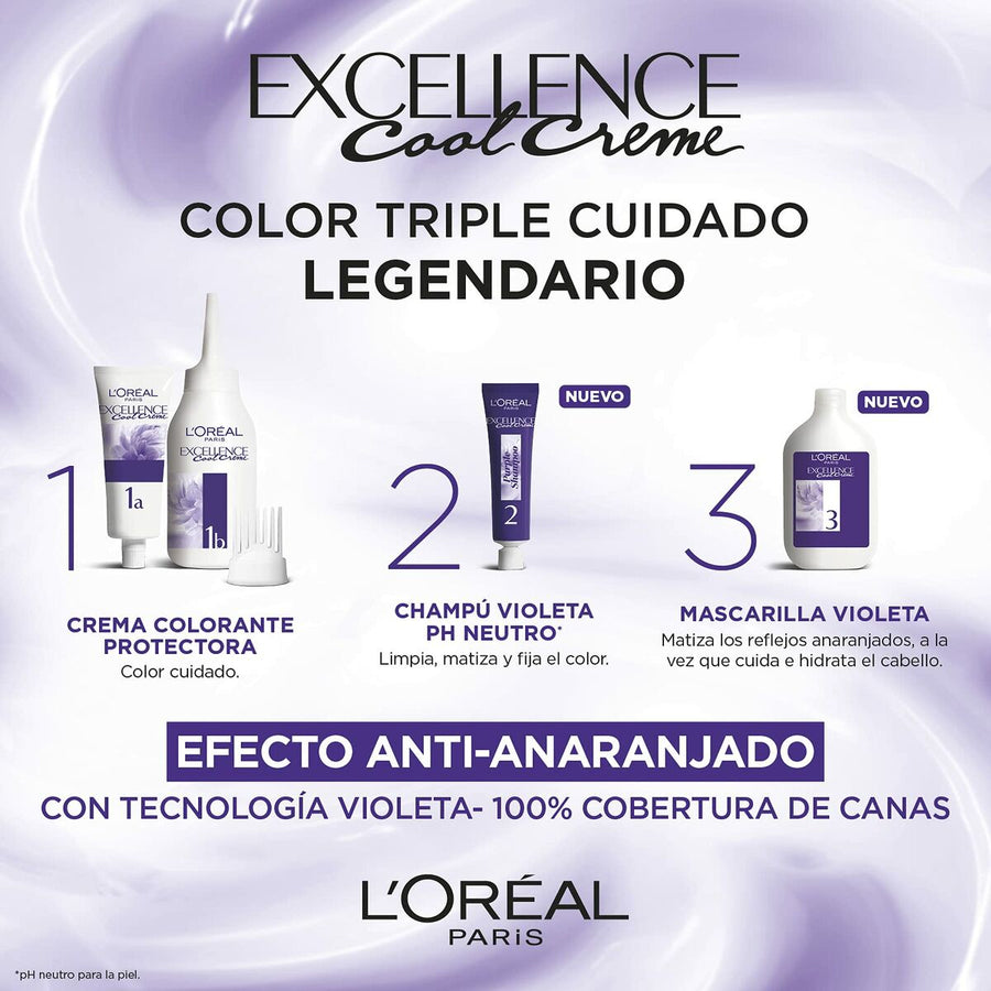 Coloração Permanente em Creme L'Oreal Make Up Excellence Cool Creme Intenso Loiro Cinza 7,11