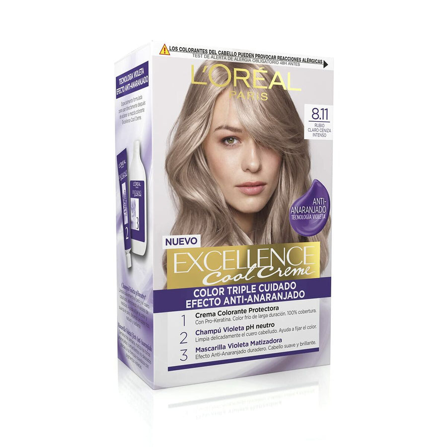 Permanent Colour Creme L'Oreal Make Up Excellence 8,11 Light Ash Blonde 192 ml