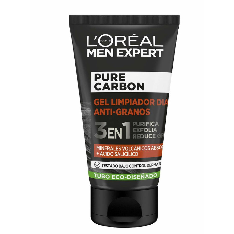 Exfoliante Facial L'Oreal Make Up Men Expert Pure Carbon Antiacne 3 em 1 (100 ml)