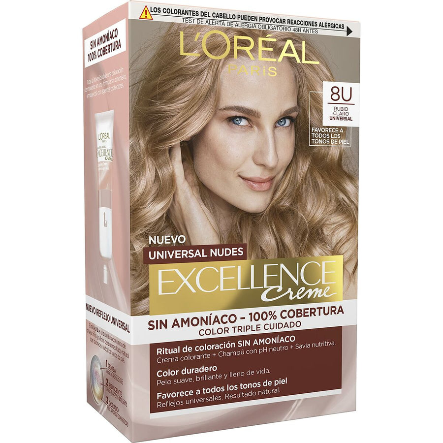 Permanent Dye L'Oreal Make Up Excellence Light Ash Blonde Nº 9.0-rubio muy claro