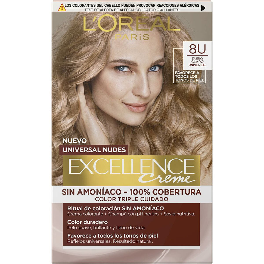 Permanent Dye L'Oreal Make Up Excellence Light Ash Blonde Nº 9.0-rubio muy claro