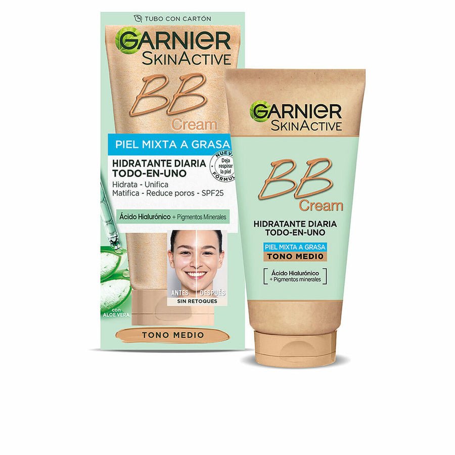 Creme Hidratante com Cor Garnier Skinactive Bb Cream Pele Mista Pele oleosa Medium 50 ml Spf 25