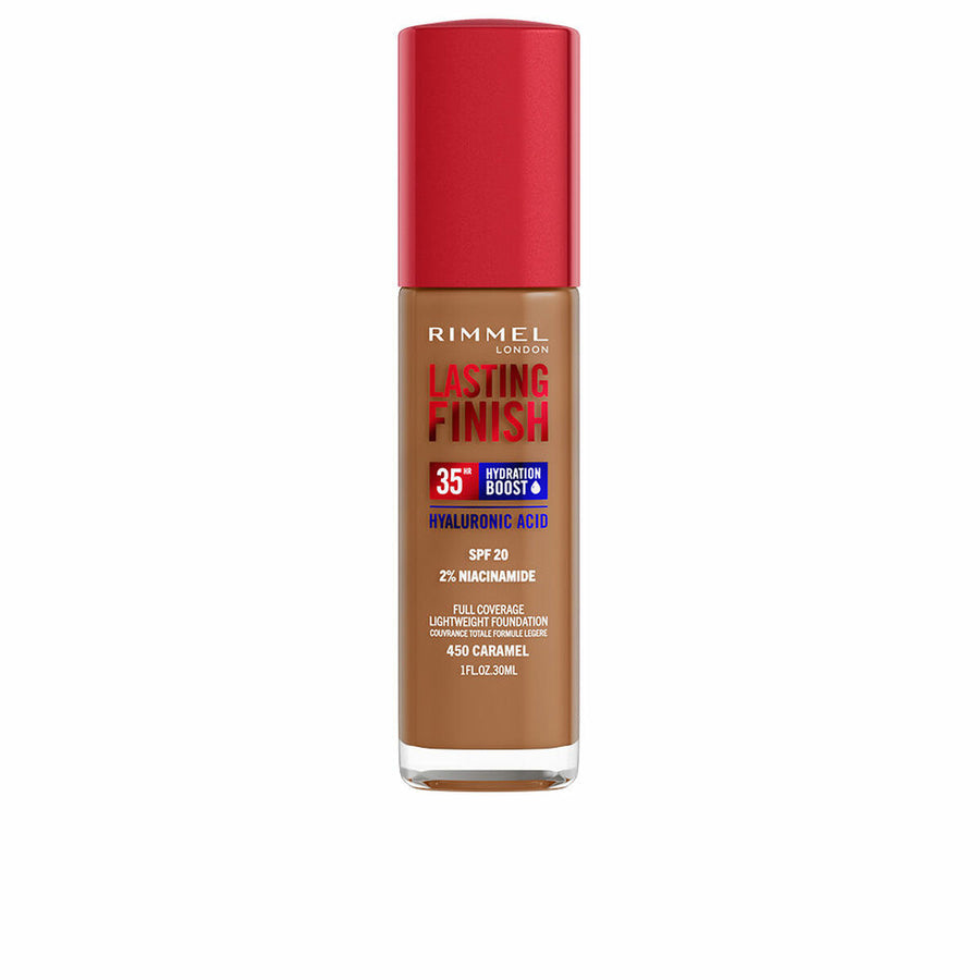 Base de Maquilhagem Cremosa Rimmel London Lasting Finish Nº 450 Caramel Spf 20 30 ml