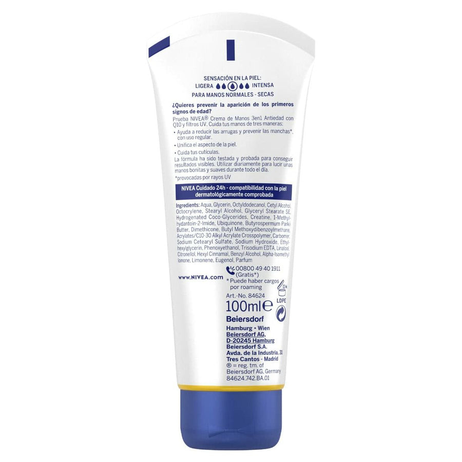 Creme de Mãos Antienvelhecimento Nivea Q10 3 em 1 100 ml