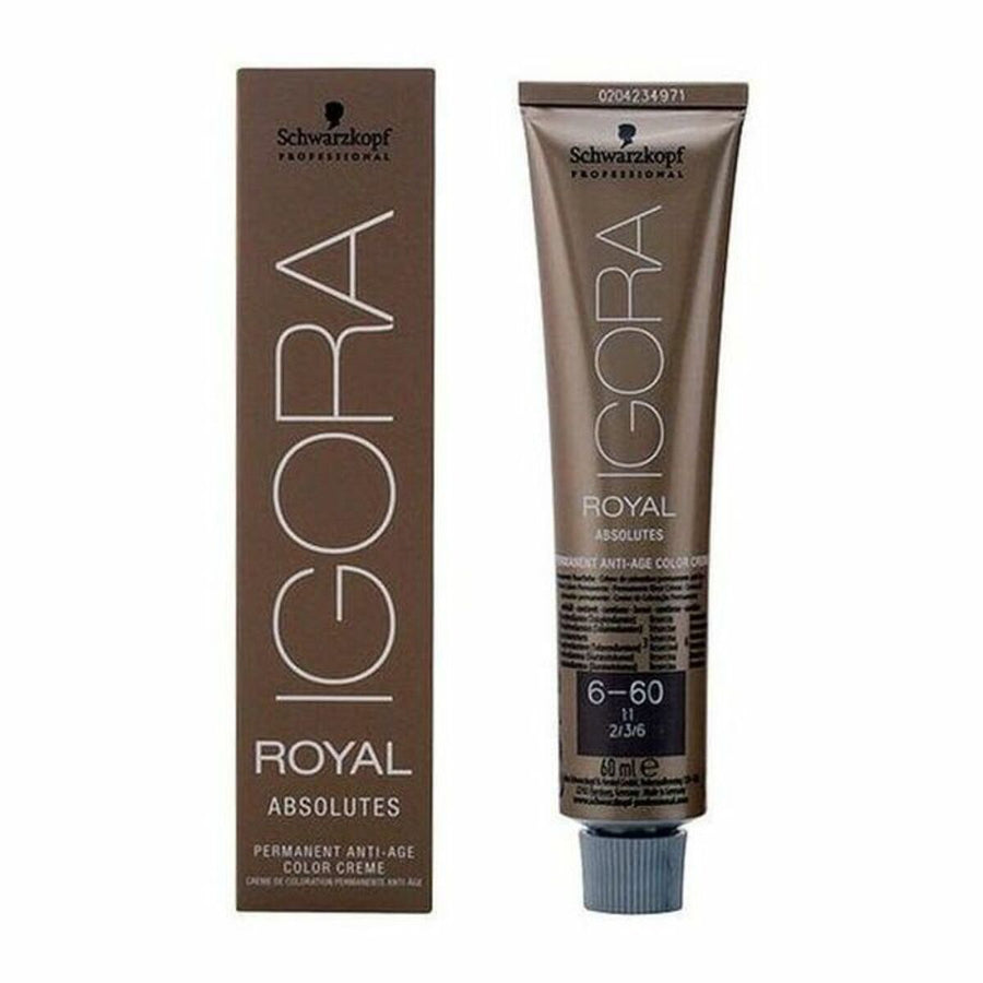 Permanent Anti-Ageing Dye Igora Royal Absolutes Schwarzkopf Nº 6-60