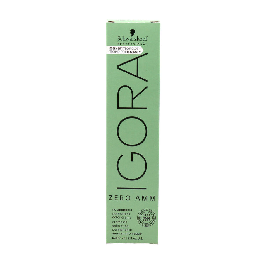 Permanent Dye Schwarzkopf Igora Zero Amm Dark Brown Nº 3-0 60 ml