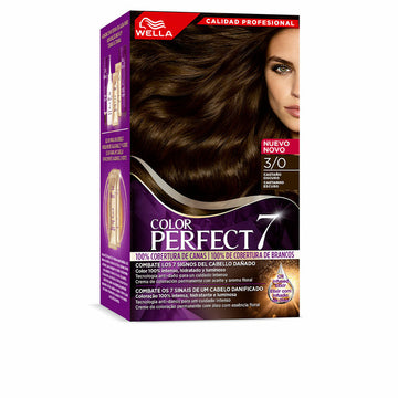 Tinta Permanente Wella Color Perfect 7 Nº 3/0 Cabelos Grisalhos Castanho Escuro 60 ml