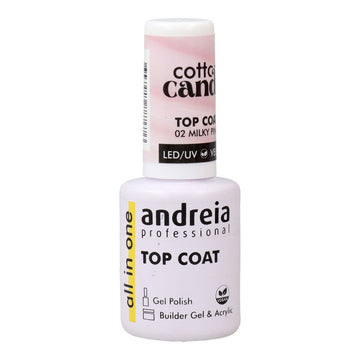 Verniz de unhas Andreia Cotton Candy Top Coat Nº 02 Milky Pink 10,5 ml