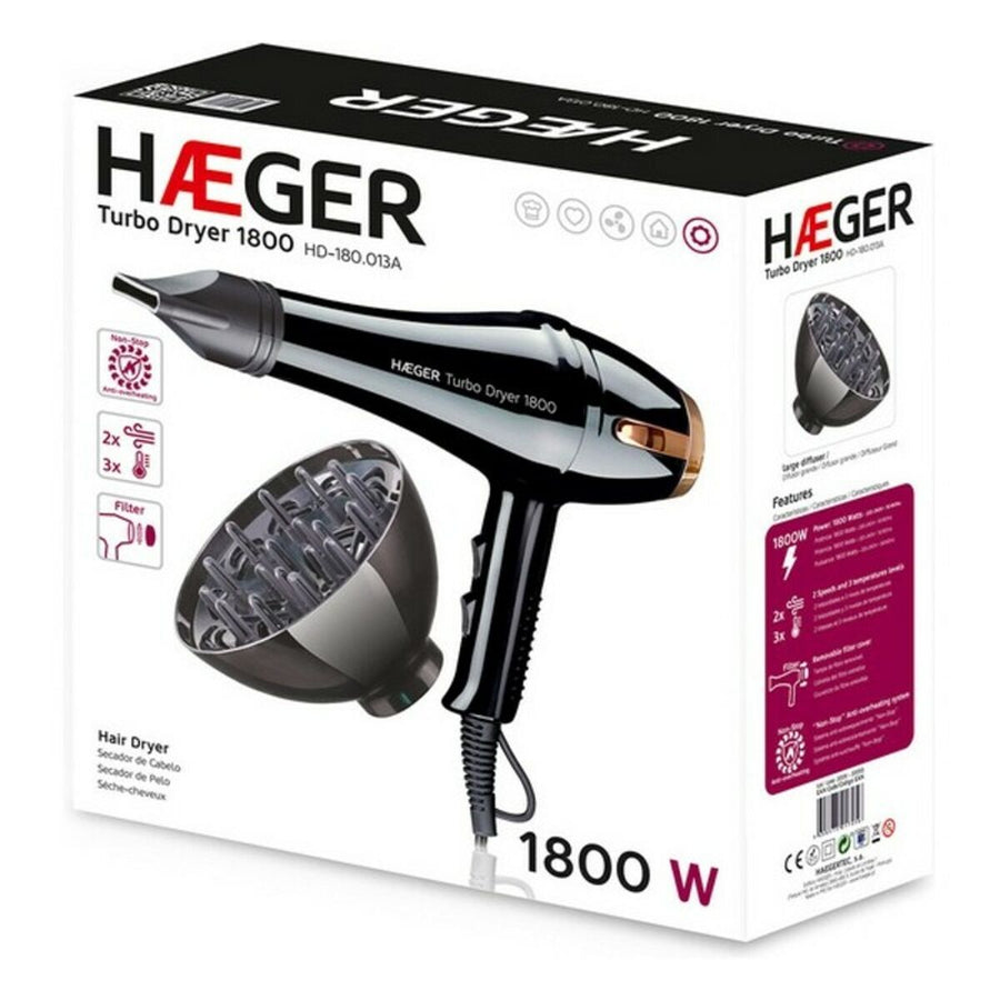 Secador de Cabelo Haeger HD-180.013A 1800 W Preto