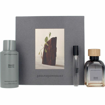 Conjunto de Perfume Homem Adolfo Dominguez Ébano Salvia 3 Peças