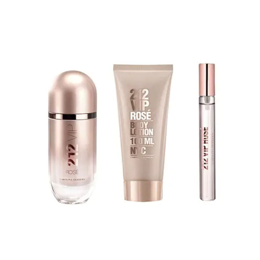 Conjunto de Perfume Mulher Carolina Herrera 212 Vip Rosé 3 Peças