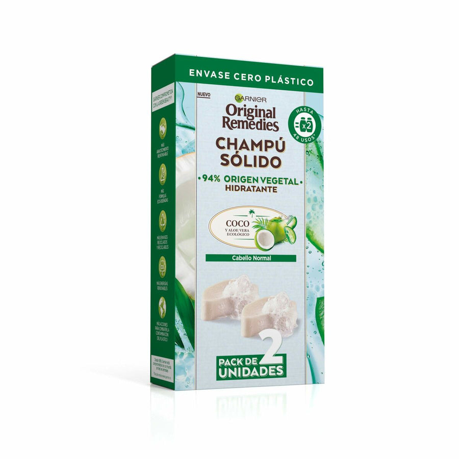 Barra de Champô Garnier Original Remedies X Coco Hidratante 2 Unidades 60 g