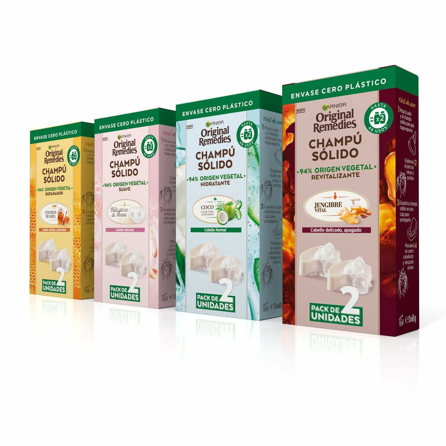 Barra de Champô Garnier Original Remedies X Coco Hidratante 2 Unidades 60 g